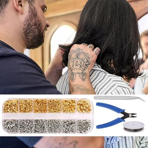 SUpoetry Perles pour Bracelet, Perles, Ensemble de Perles à Écraser 1200 Pièces, Fourni avec Outils pour La Confection de Bijoux, pour La Réparation de Colliers et La Fabrication de Bijoux