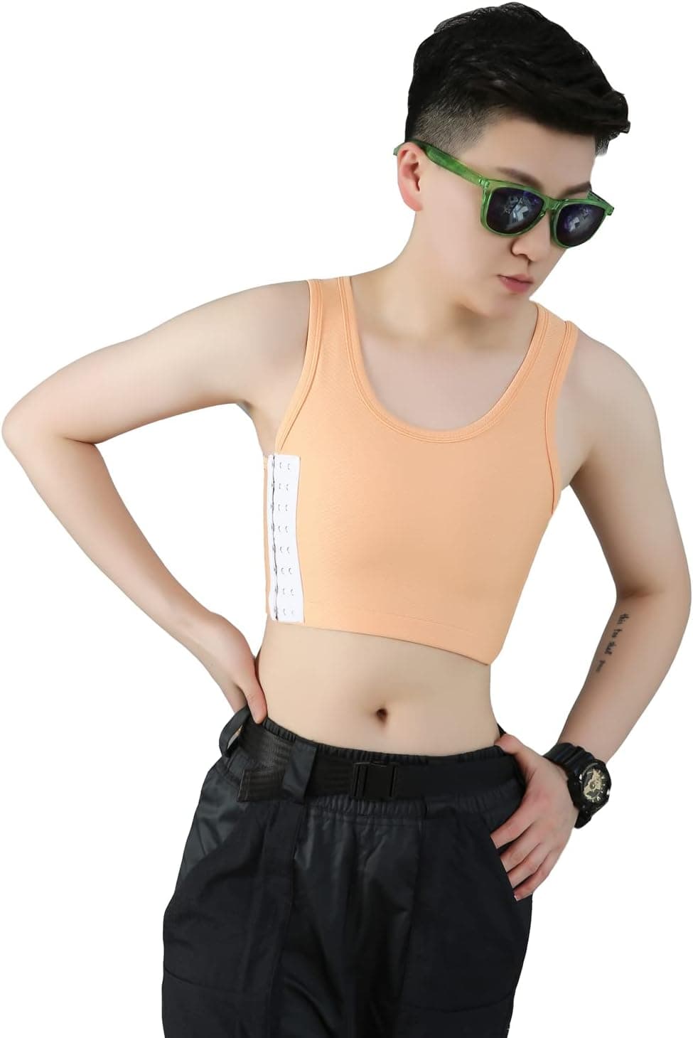 BaronHong Poitrine Binder Mesh Respirant Élastique Shapewear pour Tomboy Trans Lesbian