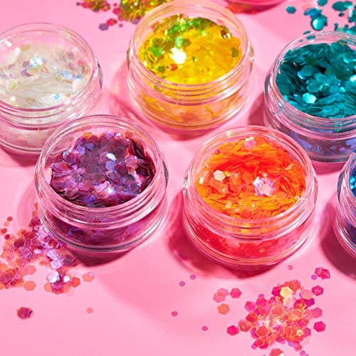 Paillettes rondes irisées par Moon Glitter (Paillette Lune) – 100% de paillettes cosmétique pour le visage, le corps, les ongles, les cheveux et les lèvres - 3g - Bleu