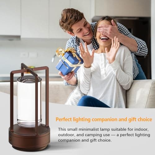 Hapfish lampe de table sans fil rechargeable usb, 3000mAh lumiere bureau LED tactile, 3 températures de couleur, luminosité réglable, pour chevet, camping, interieur, exterieur, terrasse, restaurant
