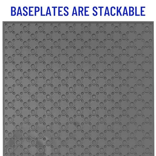 Strictly Briks Plaque de Base de qualité - Compatible avec Les Plus Grandes Marques - 25,4 x 25,4 cm - Vert, Bleu, Gris