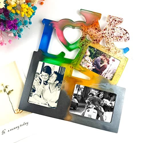 Voyyphixa DIY Moulle Resine Epoxy Cadre Photo Moule Silicone Rectangle Cadres Photo Love Moule de Coulée pour Saint Valentin, Cadeau d'amour De La Fête des Mères (Rectangle Photo Frame)