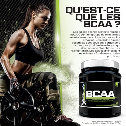 BCAA 2:1:1 3000mg - 425 Comprimés Végan - Acides Aminés à Chaîne Ramifié L-Leucine, L-Isoleucine, L-Valine et Vitamine B6 - Xellerate Nutrition