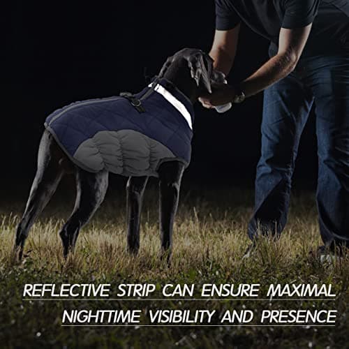 Kuoser Manteau d'hiver Imperméable pour Chien Veste Chaude Doublé en Polaire pour Chiot avec Col en Fourrure Gilet Coupe-Vent Extérieur Vêtement Réfléchissant pour Petits Moyens Grands Chiens