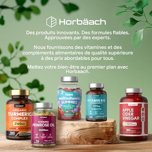 Psyllium Blond Gelules 1400 mg | 365 Psyllium Gelules Vegan | 6 Mois | Fibre de Psyllium Husk Haute Dosage | Prébiotique naturel | par Horbaach
