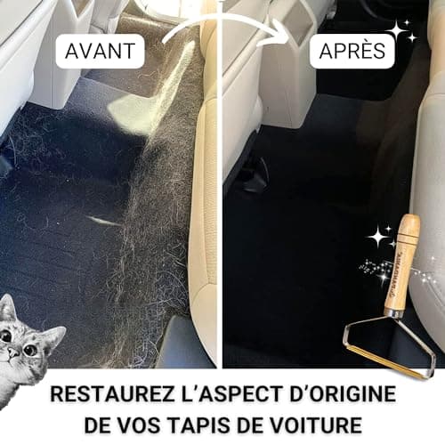 PANDANIA Brosse Anti Poils Tapis pour Chien et Chat - Rasoir Anti Bouloche Manuel, Raclette et Nettoyeur de Peluche Vêtements, Retire Poil Animaux Siège Voiture - Inclus Brossette de Nettoyage