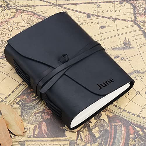 Jacklin F Carnet en cuir personnalisé avec votre texte pour maman femme homme lui | Carnet de notes en cuir Journal Journal personnalisé | Cadeau personnalisé pour les enseignants en fin de scolarité