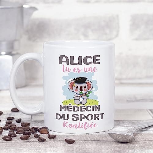Mugffins Tasses Personnalisables pour MÉDECIN DU SPORT femme - En Français - Cadeau Personalisé- Koalifies Personalisés - 11 oz / 330 ml