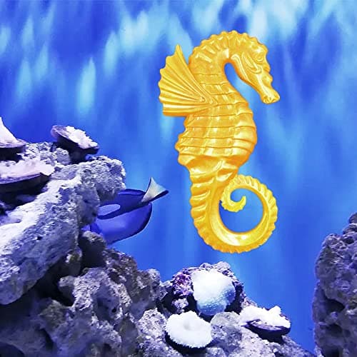 AFUNTA Lot de 4 moules en résine 3D en forme d'animal, moules en résine de silicone pour gecko, hippocampe, lézard, porte-clés en résine époxy avec 10 porte-clés, pour décoration murale, bureau