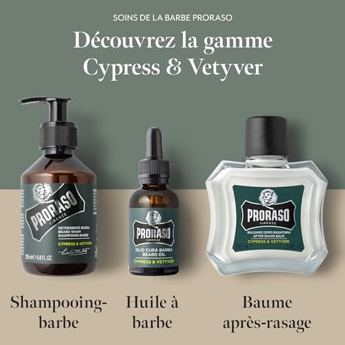 Proraso | Baume après-rasage Cypress & Vetyver (flacon de 100 ml) – Baume régénérateur et nourrissant pour la peau après le rasage – Fabriqué en Italie