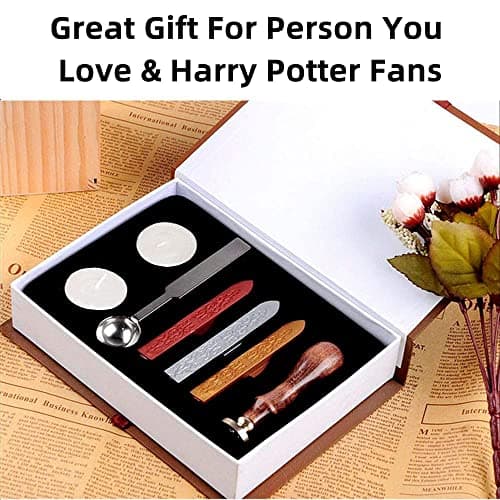 MeYuxg Sceau Harry Potter Cire, Hogwarts Magic School Cachet de Cire pour Enveloppe Harry Potter, Papier Cadeau Harry Potter, Scrapbooking Kit, Cartes Invitation, Sceau Cire Personnalisé
