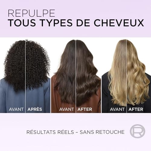 L'Oréal Paris - Shampooing Ré-Hydratant pour Cheveux Déshydratés et Fatigués - Hydratation 72H - Brillance - À l'Acide Hyaluronique - Elseve Hyaluron Repulp - 300 ml
