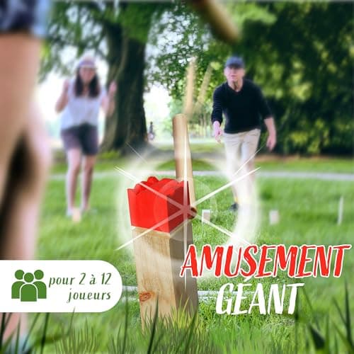 Ocean 5 Kubb - Original Jeu de Société Viking | Jeu en Bois Premium| Jeux de Société Suédois en Bois| Jeu de Réflexion pour Enfants et Adultes