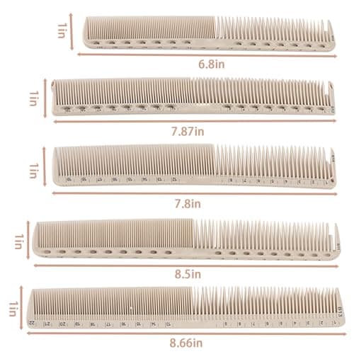 Lot de 10 Peignes Professionnels de Coiffure, Peigne en Fibre de Carbone avec échelle, Brosse à Cheveux Antistatique Résistante à la Chaleur, pour Salon de Coiffure ou Fournitures de Maison