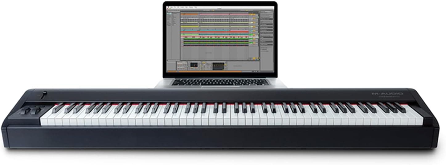 M-AUDIO Hammer 88 Controleur Clavier USB MIDI | 88 Touches a Action Marteau Lestees et Suite Logicielle d'Enregistrement en Studio