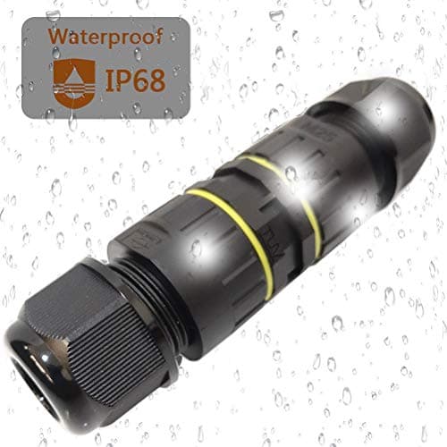 CESFONJER Boîte de Jonction de Plein Air IP68 Imperméable Connecteur de Câble électrique Boîtier de Raccordement 3 Voies Connecteurs Boîte pour Câble Ø 6 à 11mm (2Pcs), Nylon