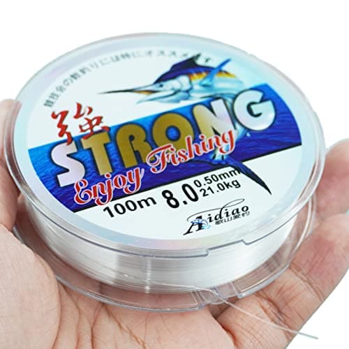 0.5mm/100m Fil de Pêche Monofilament en Nylon Transparent,Fil de Peche Monofil,Ligne de Pêche en Nylon Solide,pour Truite,Carpe,Poisson,Sandre Ou des Décorations Suspendues