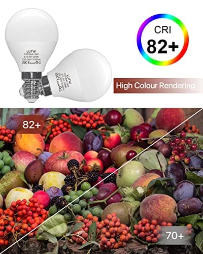 LUTW Ampoule LED E14 G45 Blanc Chaud 3000k, 5W Équivalent 40W, G45 Type Globe Ampoules avec Petit Culot à vis, 480lm, Économie d'Énergie à Angle de Faisceau 220°, Non Dimmable, Lot de 6