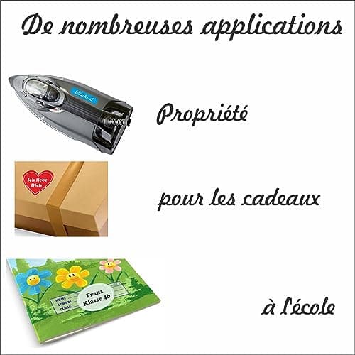 Étiquettes adhésives - autocollants de nom - Design carré - avec le texte souhaité - image - logo - personnalisé pour les logos d'entreprise - école - enfants - jardin d'enfants