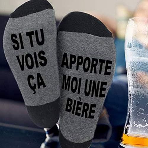 Chaussettes fantasie Noel Chaussettes Droles Chaussettes Courtes Fantaisie Cadeaux Nouveaute pour Les Amateurs Homme Femme Couple Funny Socks,Taille unique,Gris