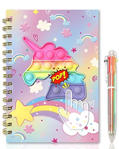 Journal intime Fille avec Stylo, Pop It Spirale Carnet Secret Fille Cadeau