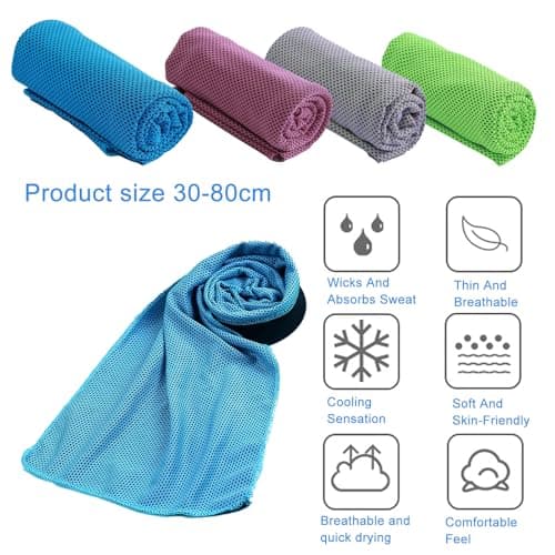 TYXHXTF 4PC Serviette Microfibre,SéChage Rapide,Cool Towel pour Sport & Fitness,Serviette De Sport,IdéAl pour Le Sport,Le Plein Air,La Plage,Le Camping Et Le Sauna(30x80cm)
