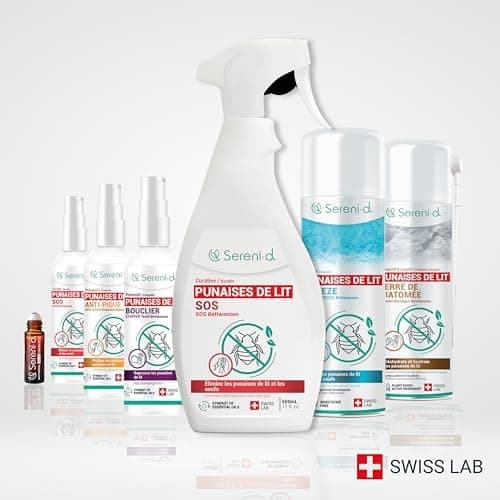 SOS ANTI PUNAISES DE LIT XXL - Spray Insecticide CHOC Traitement naturel aux Huiles Essentielles et Fleur de Pyrèthre Végétal - Produit qui élimine les punaises de lit - 500mL