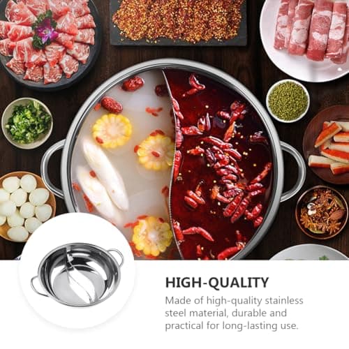 MAGICLULU 1 Pc marmite en acier inoxydable hot pot pot avec diviseur marmite chinoise fondue chinoise pot en acier inoxydable marmite à gaz batterie de cuisine électrique poêle