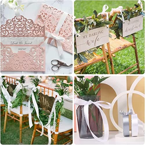 CC wonderland zone Ruban Satin Blanc(10mmx91m),Ruban Cadeau pour Décoration