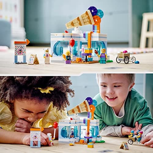 LEGO 60363 City La Boutique du Glacier, Jouet pour Enfants Dès 6 Ans avec Vélo Cargo et 3 Minifigurines, Cadeau d'anniversaire pour Garçons, Filles, Set 2023