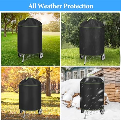 VDISRR Housse Barbecue Exterieur, 420D Oxford Bache Barbecue Exterieur Protection Ø63 x 88 cm, Anti-Vent/Solei/l'eau, Housse Plancha Convient la Plupart des Grills
