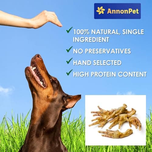 AnnonPet® Pattes de Poule séchées. Snack pour Chiens sans Gluten, idéal comme Prime et pour la Formation du Chien. Viande sèche Maxi Format 500 grammes