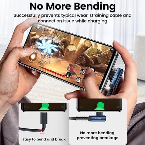 toocki Cable USB C [3M+3M] USB C vers USB C Coudé 60W, câble de charge USB tressé en nylon durable compatible avec iPhone 15 Plus Pro Max MacBook Pro iPad Galaxy S24 Plus Ultra S23