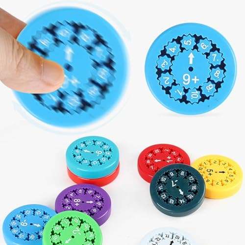 Jastown Math Fidget Spinners, Hand Spinner Jouet Sensoriel, Spinners Mathématiques Fidget, Jouet d'apprentissage Interactif, Math Fact Fidget Spinners,Jouets éducatifs (Multiplication et Division)