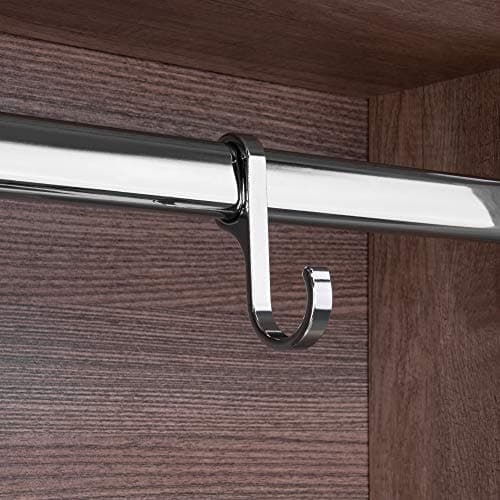 Meubles Tube ovale Barre Tringle à vêtements 1000 mm avec supports 2 Stk. Embout de moyen pour roulement pour plafond – Acier inoxydable chromé – Armoire Tuyau