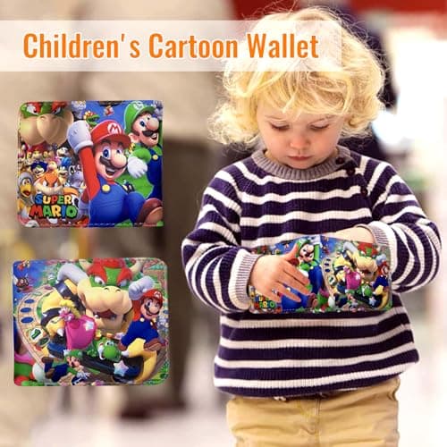 Benaton Portefeuille Enfant, Portefeuille Anime Cartoon PU Cuir, Porte-Monnaie Adolescents Anime Cartoon, Portefeuille Enfant Cartoon, Peut Contenir Une Petite Monnaie, Une Carte d'Identité (Bleu)