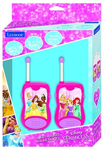 Lexibook Disney Princesses Cendrillon Raiponce Ariel Talkies-walkies, Jeu jouet communication enfant filles, Clip ceinture, à piles, Rose, TW12DP