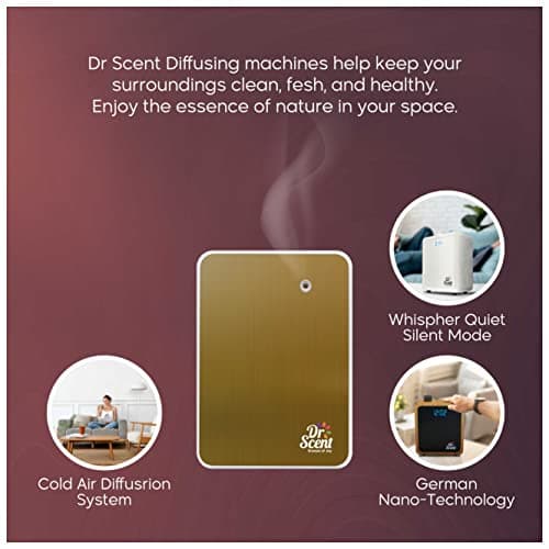 Dr Scent Diffuseur de Parfum et d'huiles essentielles à Froid pour la Maison, la Chambre, Le Bureau Couleur Miroir Or