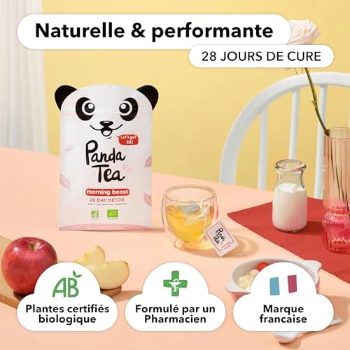 Panda Tea - Morning boost - thé biologique bio - 28 sachets coton