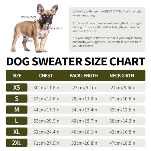 Hjyokuso Pull Chien, Pull pour Chien Petite Taille Moyenne Grande Taille, Pull-Overs pour Chiens Chaud d'hiver, Pull pour Chat à Col Roulé, Vetement Chien, Pull Noel Chien, Manteau pour Chien - L