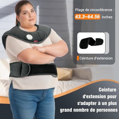 Comfytemp Infrarouge Lointaine Coussin Chauffant pour le Dos, Épaules et Nuque, 2.5lb Coussin Chauffant Dos Électrique 20"×22", Chauffage Rapide avec 6 Niveaux de Chaleur et Arrêt Automatique, Lavable