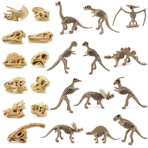 GZqiancang 23 pièces os de Dinosaure, Squelette de Dinosaure de Simulation pour la décoration de gâteaux, Jeux scientifiques, fouilles de Dinosaures et fêtes d'anniversaire de Dinosaures