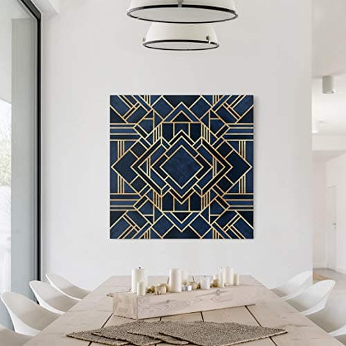 Bilderwelten Tableau Impression sur Toile Art Deco Gold Image, Peinture Murale 40 x 40cm