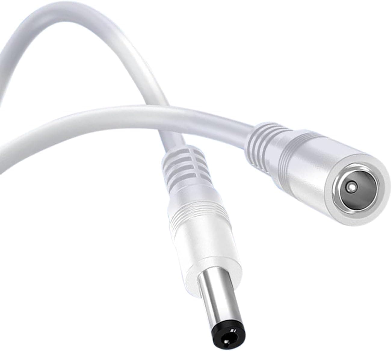 Lonnky Câble D'Extension 12V 10 Mètre/32.8 FT avec 5.5 mm x 2.1 mm, Compatible avec La Bande LED 12V (KSIPZE, Grovee), Caméra De Surveillance (TP-Link TAPO, Reolink), Alimentation 12V - Blanc