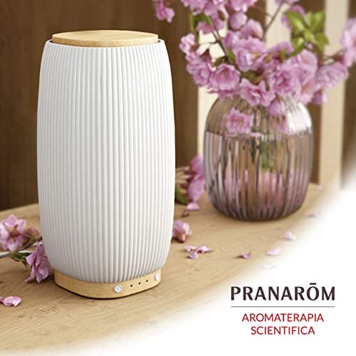 Pranarôm |Diffuseur d'Huiles Essentielles Jazz Céramique/Bambou | Diffusion Ultrasonique