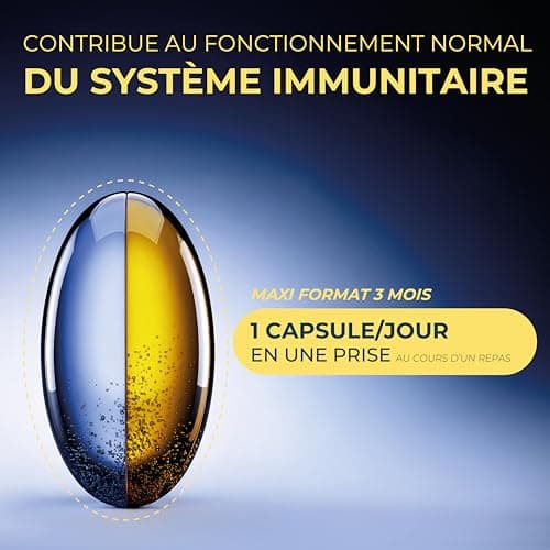 OM3 - Huile de Foie de Morue, Vitamine A et D -Défenses immunitaires - Vision -Ossature normale - Maxi format -120 capsules