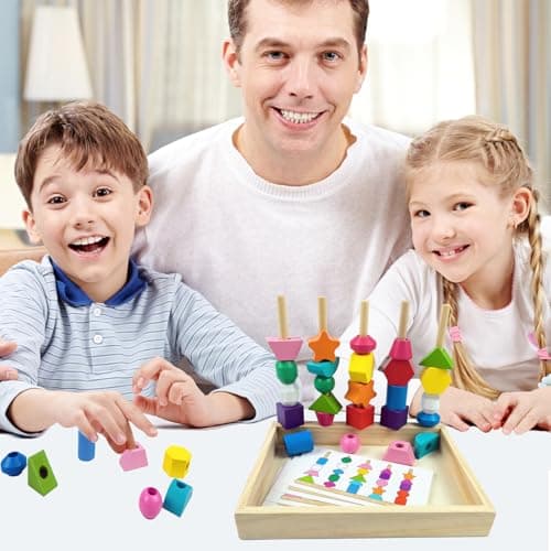 Montessori Jouet de motricité en bois à partir de 1, 2, 3, 4 ans, jeu éducatif et empilable, jeu éducatif, motricité fine