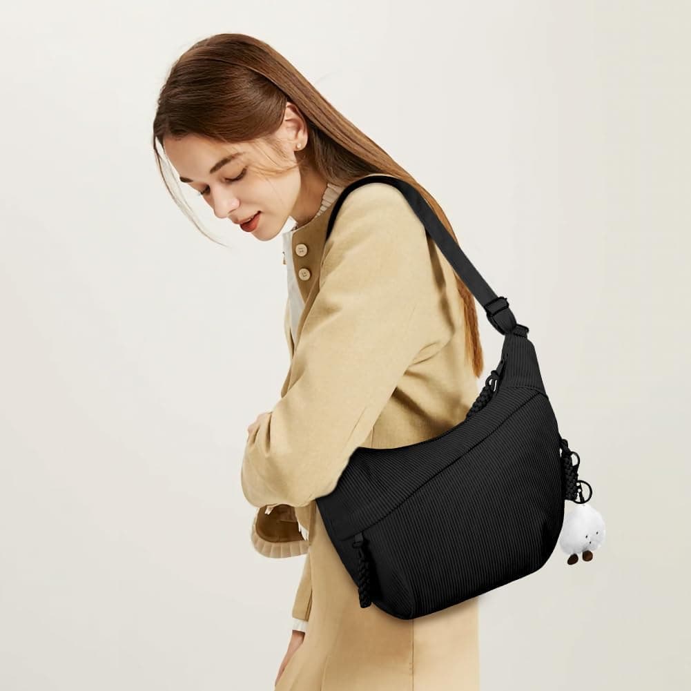 Aucuu Sac à Bandoulière, Grand Sac à Bandoulière, Sacs à Main avec Pendentif Nuage, Sacs Hobo Large Lanière avec Sangle Ajustable pour Femme
