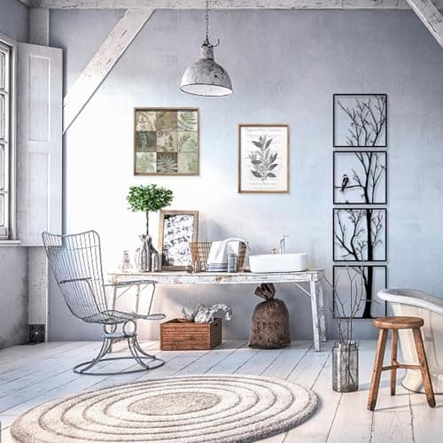 Pduoduo Lot de 4 décorations murales en forme d'arbre en métal pour maison, jardin, salon