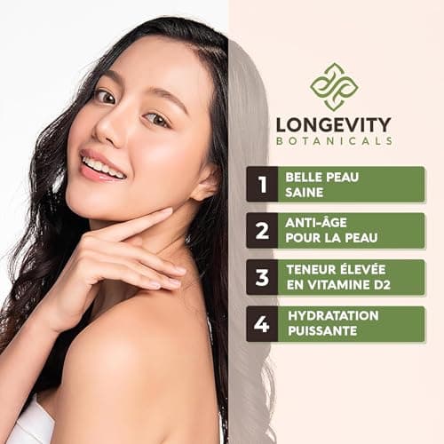 Gélules de champignon trémelle fucus - Complément ultra-concentré pour avoir une peau hydratée, la beauté et une mémoire améliorée - 100% du corps fructifère - 120 gélules - Longevity Botanicals